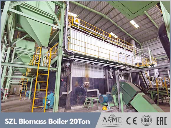 20ton biomass boiler,reciprocating grate boiler,szl biomass boiler 20ton