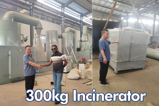 300kg incinerator,medical incinerator,hospital waste disposal incinerator