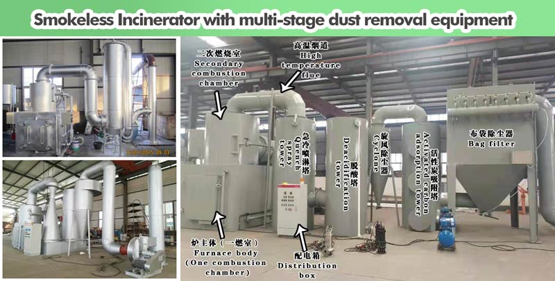 smokeless incinerator filter system,smokeless waste incinerator,medical incinerator