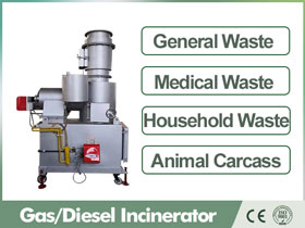 gas medical incinerator,diesel fired medical incinerator,oil fired medical incinerator