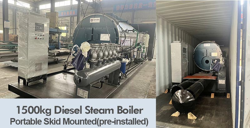 1500kg steam generator boiler,portable steam generator boiler,skid mounted boiler